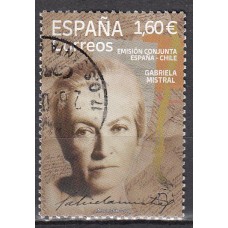 España II Centenario Correo 2021 Edifil 5514 usado Gabriela Mistral