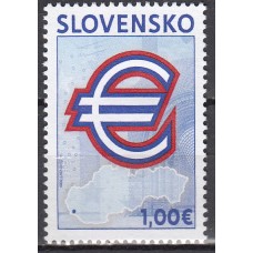 Eslovaquia Correo 2009 Yvert 520 ** Mnh Entrada de Eslovaquia en el Euro