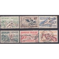 Francia - Correo 1953 Yvert 960/5 usado Olimpiadas de Helsinki