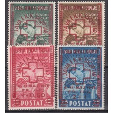 Albania Correo 1945 Yvert 326/29 * Mh Manchas del Tiempo Cruz Roja