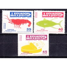 Ecuador Correo 1986 Yvert 1117/19 ** Mnh Productos de la Mar - Fauna