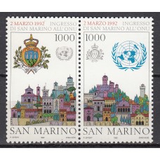 San Marino Correo 1992 Yvert 1311/12 ** Mnh ONU