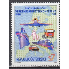 Austria Correo 1995 Yvert 1986 ** Mnh Transportes - Avión - Barco - Trenes