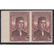 España Variedades 1930 Edifil 553sph ** Mnh Pareja horizontal sin dentar por enmedio  y margen izquierdo