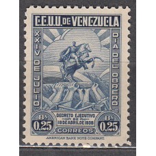 Venezuela Correo 1938 Yvert 210 (*) Mng