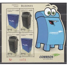 Costa Rica Correo 2011 Yvert 945/46 en Mini Hoja de 2 series - Upaep - Buzones