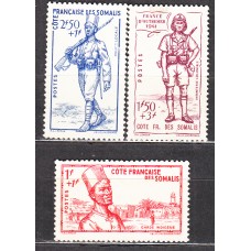 Costa de Somalis Correo Yvert 188/90 * Mh Defensa del Imperio