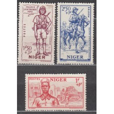 Niger Correo 1941 Yvert 86/88 ** Mnh Defensa del Imperio