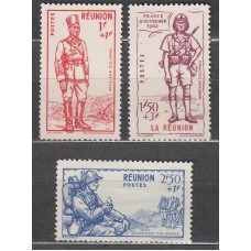 Reunion Correo Yvert 175/77 **/(*)  Mnh/Mng Defensa del Imperio