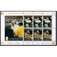 Vaticano Correo 2021 Yvert 1893/4 Mini pliego ** Mnh  Día mundial de los pobres