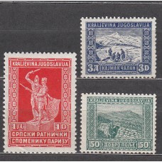 Yugoslavia Correo 1931 Yvert 207/209 ** Mnh