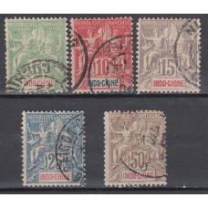 Indochina - Correo Yvert 17/21 Usados