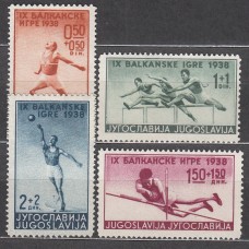 Yugoslavia Correo 1938 Yvert 326/329 (*) Mng Deportes