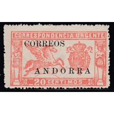 Andorra Española Sueltos 1928 Edifil 13 (*) Mng Punto claro