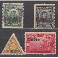 Salvador Correo 1921 Yvert 432/35 usado 433 roto