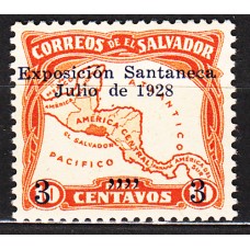Salvador Correo 1928 Yvert 463 ** Mnh Exposición Industrial de Santa Ana