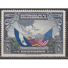 Salvador Correo 1938 Yvert 526 * Mh Aniversario de la Constitución de Estados Unidos - Bandera