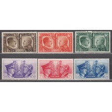 Italia Correo 1941 Yvert 432/37 ** Mnh