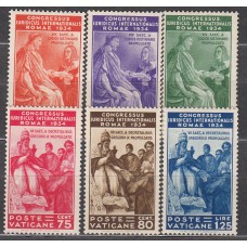 Vaticano - Correo 1935 Yvert 66/71 * Mh Congreso Juridico en Roma