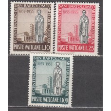 Vaticano Correo 1955 Yvert 218/20 ** Mnh