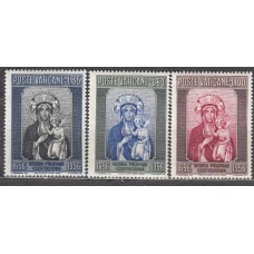 Vaticano Correo 1956 Yvert 234/36 **Mnh Virgen Negra de Czestochowa