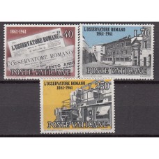 Vaticano Correo 1961 Yvert 328/30 ** Mnh