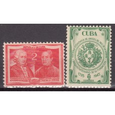 Cuba Correo 1943 Yvert 285/86 ** Mnh Personajes