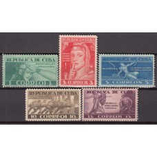 Cuba Correo 1943 Yvert 280/84 * Mh