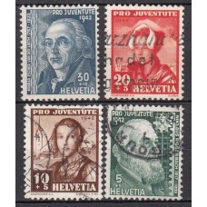 Suiza - Correo 1942 Yvert 380/3 usado Personajes