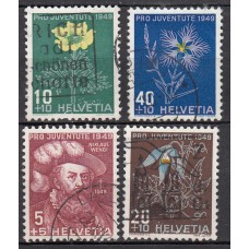 Suiza - Correo 1949 Yvert 493/96 Usados Flores