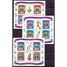Barbuda Correo Yvert 390/95 ** Mnh en 3 Hojas 25 Aniversario Coronación Isabel II
