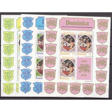 Dominica Correo 1978 Yvert 561/63 ** Mnh en 3 Hojas de 3 sellos - 25 Aniversario Coronación Isabel II
