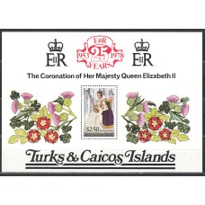 Turk y Caicos Hojas Yvert 10 ** Mnh 25 Aniversario Coronación Isabel II