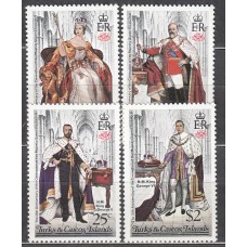 Turk y Caicos Correo Yvert 395/98 ** Mnh 25 Aniversario Coronación Isabel II