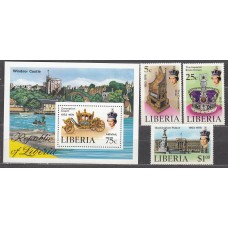 Liberia Correo 1978 Yvert 772/74+H,90 ** Mnh 25 Aniversario Coronación Isabel II