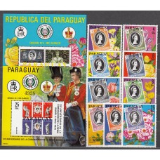 Paraguay Correo 1978 Yvert 1640/46+A,801/2+H,276/77 ** Mnh 25 Aniversario Coronación de Isabel II