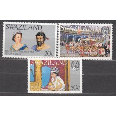 Swaziland Correo Yvert 267/69 ** Mnh 25 Aniversario Coronación de Isabel II
