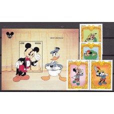 Ghana Correo 1994 Yvert 1568/71+H,243 ** Mnh Walt Disney