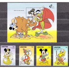 Lesotho Correo Yvert 1017/20+H,92 ** Mnh Walt Disney