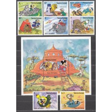 Sierra Leona Correo 569/76+H,18 ** Mnh Walt Disney - Astrofilatelia - Navidad