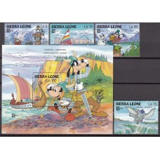 Sierra Leona Correo Yvert 786/89+H,39 ** Mnh Walt Disney