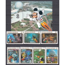 Antigua Correo Yvert 1067/73+H.140 ** Mnh Walt Disney