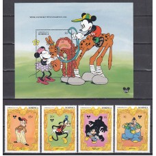 Dominica - Correo 1994 Yvert 1689/92+H.273 ** Mnh  Walt Disney