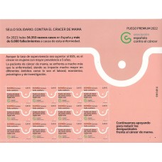 España II Centenario Correo 2022 Edifil 5614 (PREMIUM 129) ** Mnh Contra el cáncer de mama