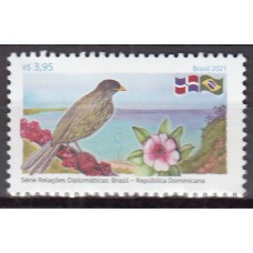 Brasil Correo 2021 ** Mnh Relaciones Diplomaticas con R.Dominicana - Aves - Fauna