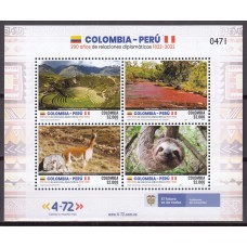 Colombia Correo 2022 Yvert 2483/86 ** Mnh Relaciones Diplomaticas Colombia - Peru - Fauna