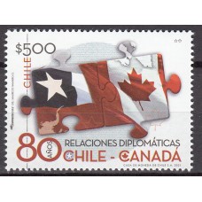 Chile Correo 2021 Yvert 2175 ** Mnh Relaciones Diplomaticas con Canada