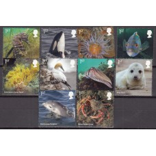 Gran Bretaña Correo 2021 Yvert 5211/20 ** Mnh Costas Salvajes- Fauna Marina