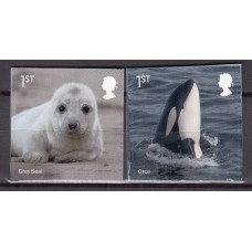 Gran Bretaña Correo 2021 Yvert 5225/26 ** Mnh Costas Salvajes - Fauna Marina Adhesivo de Carnet