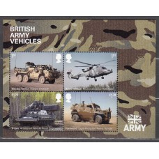 Gran Bretaña Correo 2021 Yvert 5246/49 ** Mnh Vehiculos del Ejercito Real Hojita